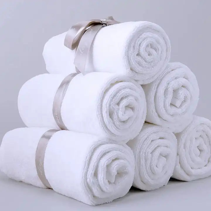 5 star hotel luxury bathroom custom logo face hand bath white 100% cotton hotel towels