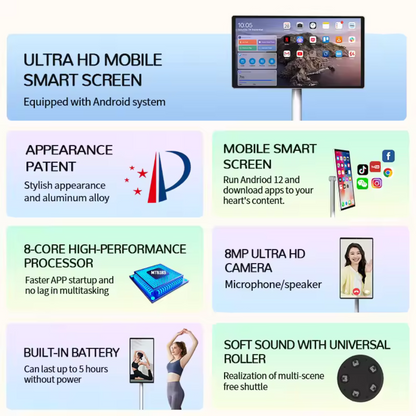 2024 New Smart rotating screen 21.5-inch 32-inch unit touch display IPS mobile Android 12 6G+128G Touch Screen Smart Tv