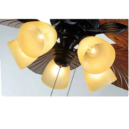 Intelligent 52 inch Home Appliances ABS leaves design blades ceiling fan with led light