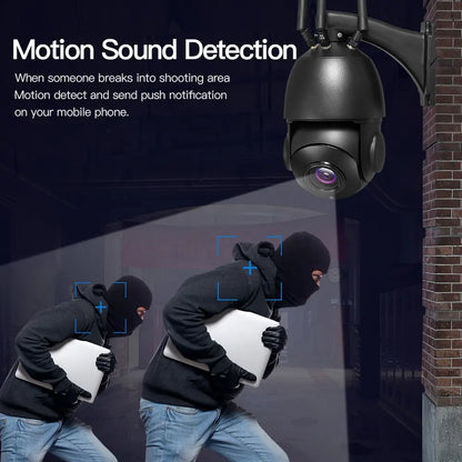 4G SIM Card 5MP HD 30X Optical Zoom PTZ Home Security Surveillance Outdoor Motion Detection Camera