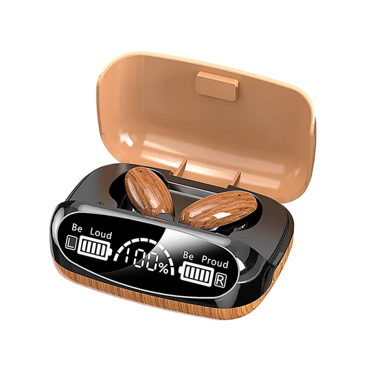 Valdus Smart Touch Ture Wireless BT Earphones 5.2 IPX6 Waterproof M35 Wood Color Earbuds