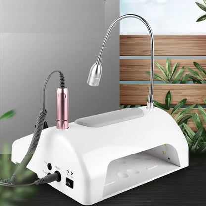 5 in 1 nail machine Nail drill Table Dust Suction Collector with LED Table Lamp uv led nail lamp